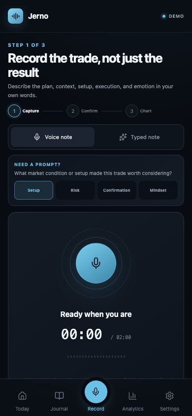 Jerno mobile voice-recording workflow